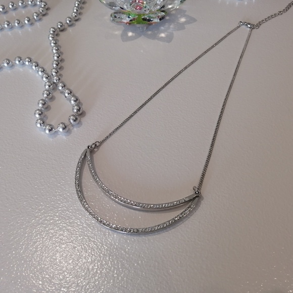 Silver Sparkly Statement Necklace
